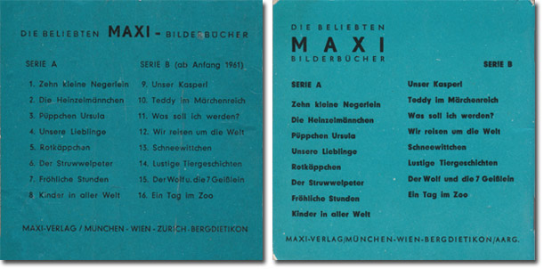R�ckseiten der Maxi-Bilderb�cher