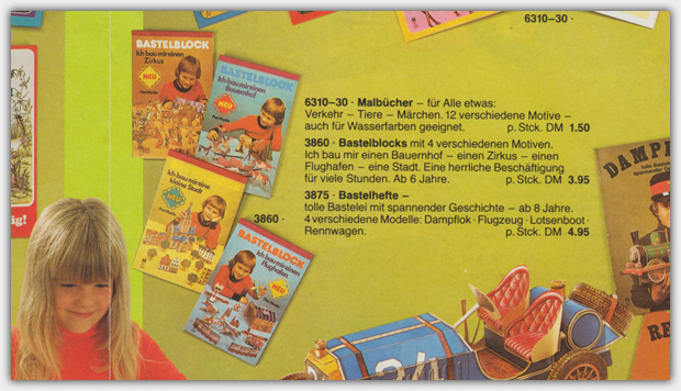 Bastelblocks im Flyer von 1980